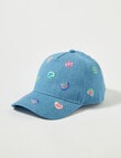 Mac & Ellie Rainbow Embroidery Cap, Blue, 3-8 product photo