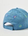 Mac & Ellie Rainbow Embroidery Cap, Blue, 3-8 product photo View 04 S