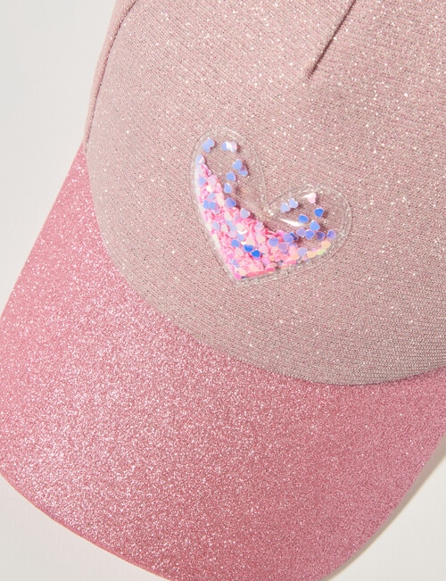 Mac & Ellie Heart Funfetti Cap, Fuchsia, 3-8 product photo View 02 L