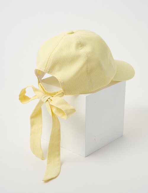 Mac & Ellie Stripe Bow Cap, Lemon product photo View 02 L