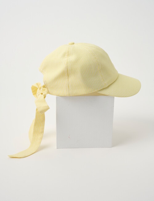 Mac & Ellie Stripe Bow Cap, Lemon product photo View 04 L