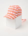 Mac & Ellie Gingham Bow Cap, Peach product photo