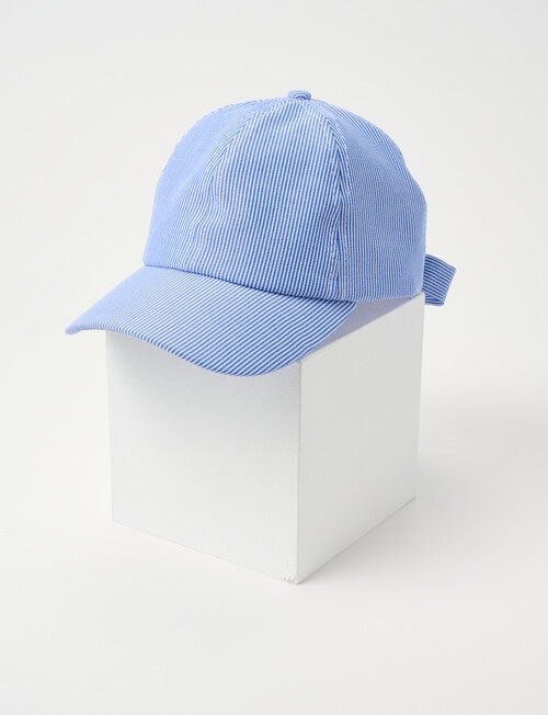 Mac & Ellie Stripe Bow Cap, Cobalt product photo