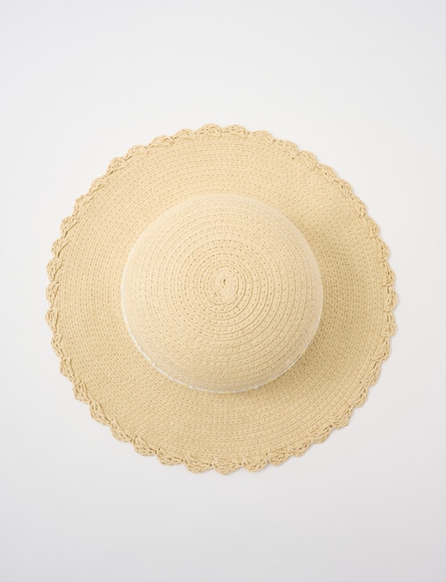 Mac & Ellie Daisy Straw Sunhat, Natural product photo View 02 L