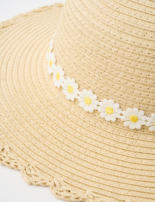 Mac & Ellie Daisy Straw Sunhat, Natural product photo View 03 L