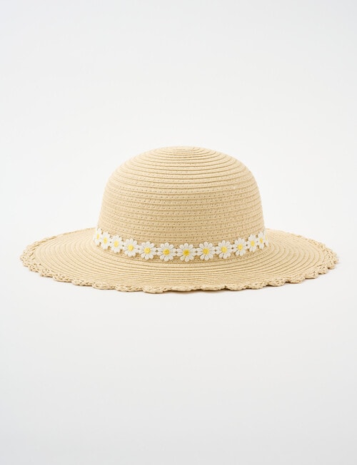 Mac & Ellie Daisy Straw Sunhat, Natural product photo View 04 L