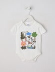 Teeny Weeny Safari Short Sleeve Bodysuit, White product photo