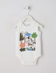Teeny Weeny Safari Sleeveless Bodysuit, White product photo