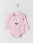 Teeny Weeny Play Time Flower Long-Sleeve Bodysuit, Orchid product photo