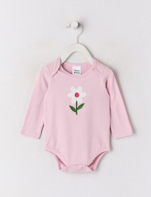 Teeny Weeny Play Time Flower Long-Sleeve Bodysuit, Orchid product photo