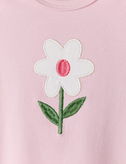 Teeny Weeny Play Time Flower Long-Sleeve Bodysuit, Orchid product photo View 02 L