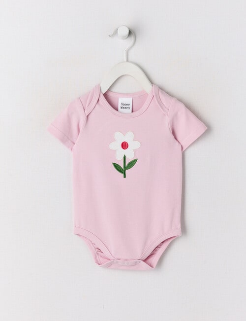 Teeny Weeny Play Time Flower Short-Sleeve Bodysuit, Orchid product photo