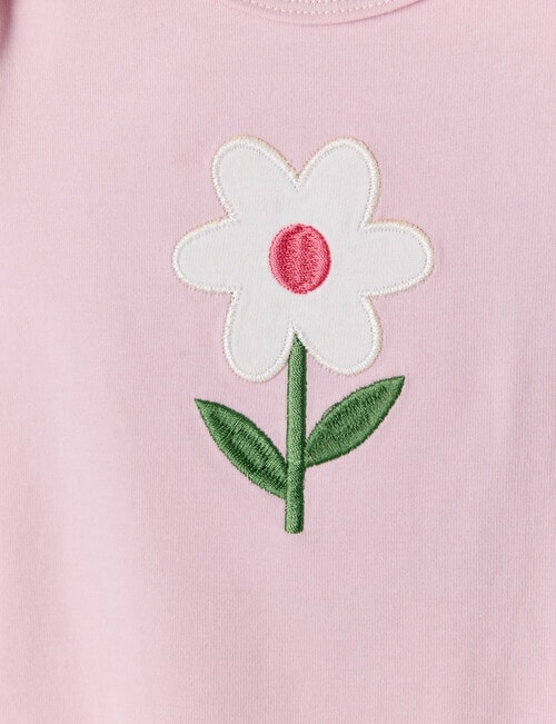 Teeny Weeny Play Time Flower Short-Sleeve Bodysuit, Orchid product photo View 02 L