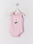 Teeny Weeny Play Time Flower Sleeveless Bodysuit, Orchid product photo