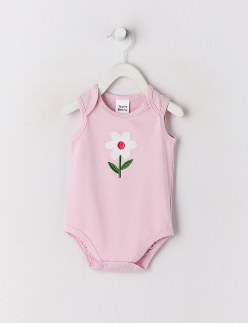 Teeny Weeny Play Time Flower Sleeveless Bodysuit, Orchid product photo