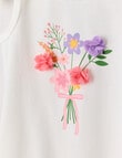 Teeny Weeny Play Time Flower Bouquet Sleeveless Bodysuit, White product photo View 02 S