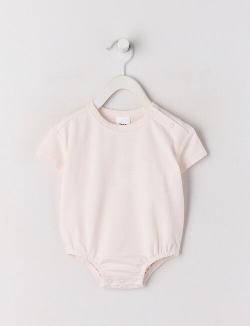 Teeny Weeny Play Time Striped Short-Sleeve Bubble Bodysuit, Pink product photo