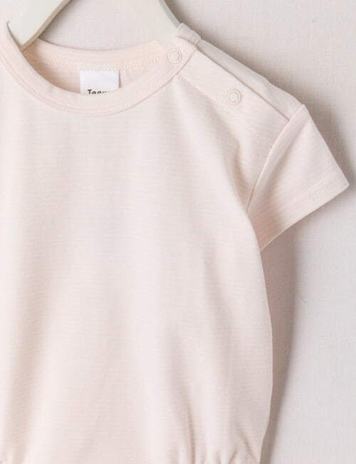 Teeny Weeny Play Time Striped Short-Sleeve Bubble Bodysuit, Pink product photo View 02 L