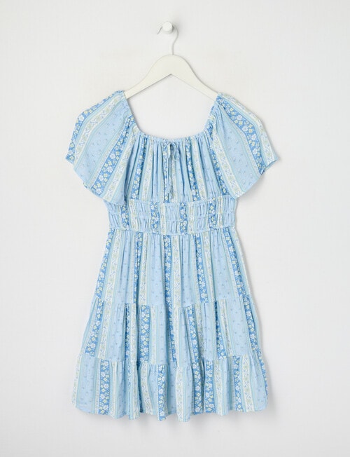Switch Floral Stripe Tilly Skort Dress, Light Cornflower product photo