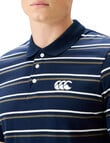 Canterbury Yarn Dyed Stripe Polo Shirt, Navy product photo View 03 S