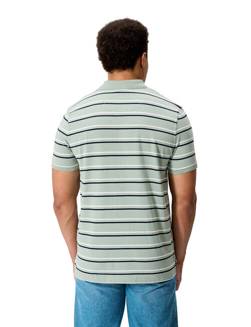 Canterbury Yarn Dyed Stripe Polo Shirt, Iceberg Green product photo View 02 L