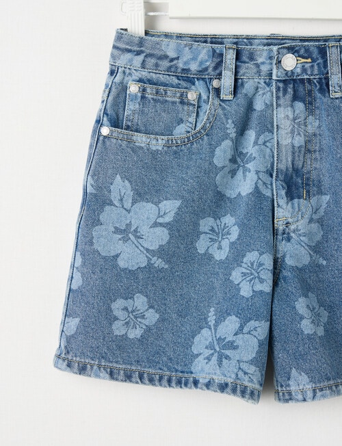 Switch Hibiscus Olivia Aline High Rise Denim Short, Mid Blue product photo View 03 L
