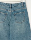 Switch Gia, Bow Stripe Vintage Baggy Jean, Mid Blue product photo View 02 S