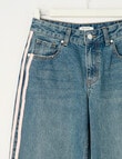 Switch Gia, Bow Stripe Vintage Baggy Jean, Mid Blue product photo View 04 S