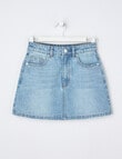 Switch Denim Mini Skirt, Light Blue product photo