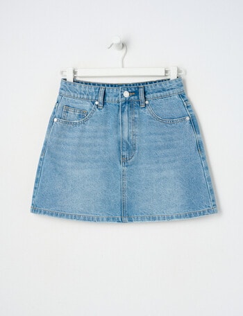 Switch Denim Mini Skirt, Light Blue product photo