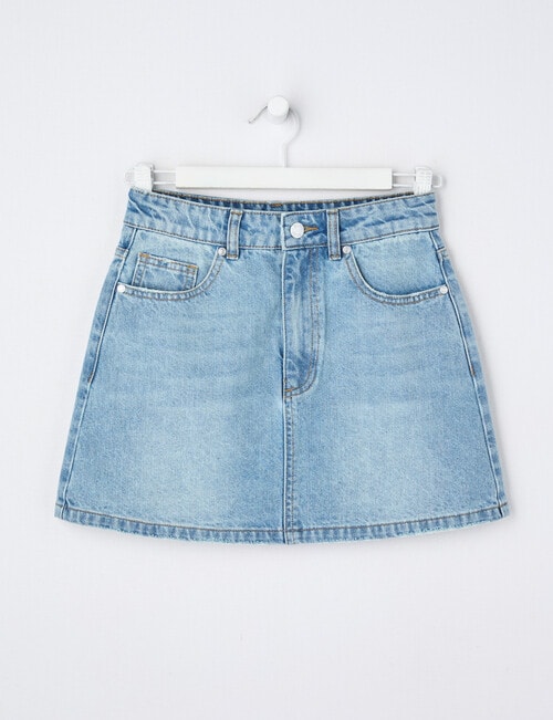 Switch Denim Mini Skirt, Light Blue product photo