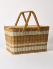 Terrace Stripe Picnic Basket, Natural & White product photo