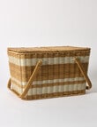 Terrace Stripe Picnic Basket, Natural & White product photo View 02 S