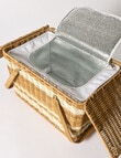 Terrace Stripe Picnic Basket, Natural & White product photo View 03 S