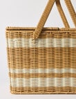 Terrace Stripe Picnic Basket, Natural & White product photo View 06 S