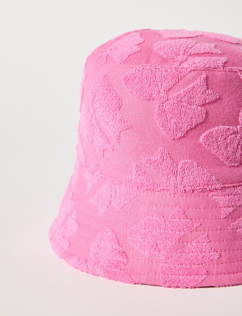 Mac & Ellie Towelling Bows Bucket Hat, Fuchsia product photo View 03 L