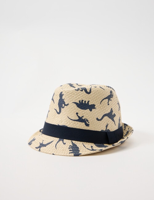 Mac & Ellie Dino Fedora, Natural & Navy product photo View 02 L