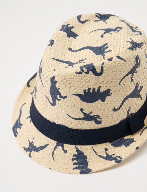 Mac & Ellie Dino Fedora, Natural & Navy product photo View 03 L