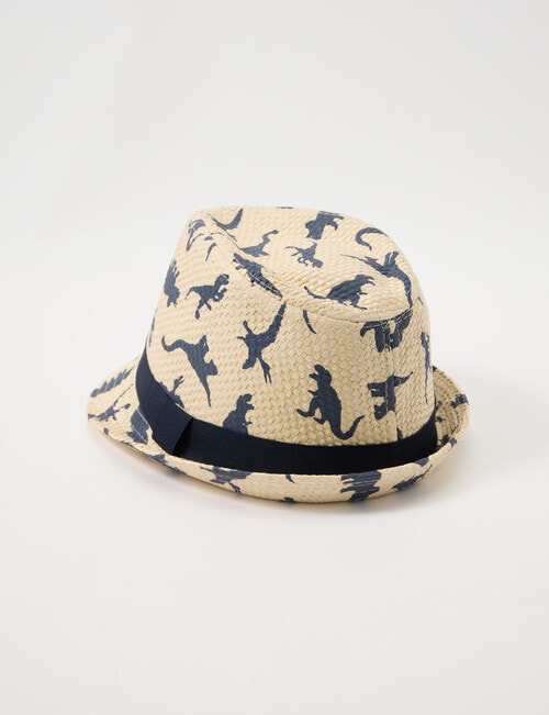 Mac & Ellie Dino Fedora, Natural & Navy product photo View 04 L