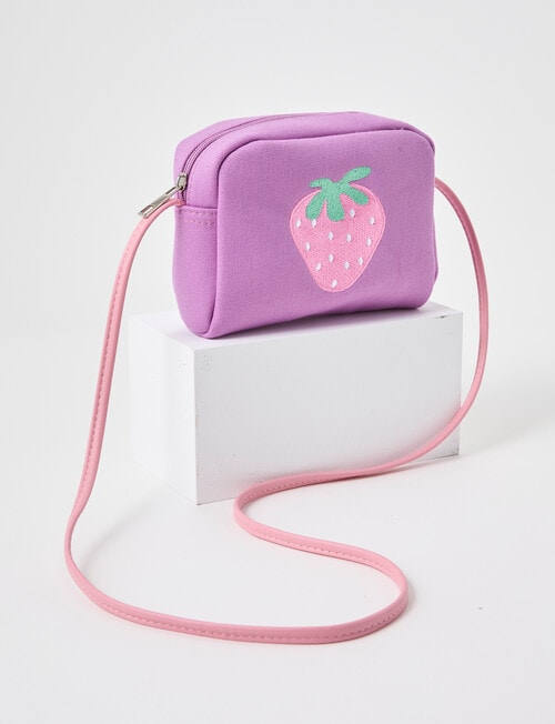 Mac & Ellie Strawberry Crossbody Bag, Purple product photo