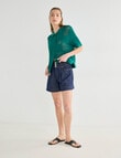 Mineral Breeze Crochet Knit Polo Shirt, Green product photo View 03 S