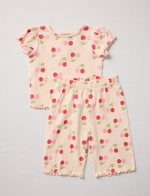 Teeny Weeny Cherries Tee & Pants Set, 2-Piece, Pink product photo View 03 L