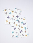 Teeny Weeny Butterflies Tee & Pant Crinkle Set, 2-Piece, White product photo