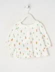 Teeny Weeny Cheese Cloth Flower Embroidery Long-Sleeve Top, White product photo View 02 S