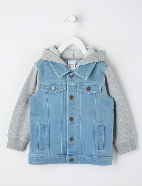 Teeny Weeny Hooded Denim Jacket, Blue product photo