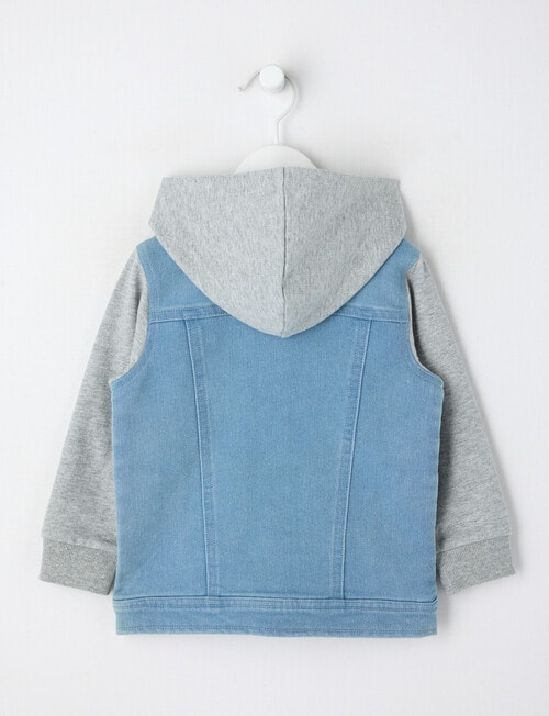 Teeny Weeny Hooded Denim Jacket, Blue product photo View 02 L