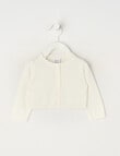 Teeny Weeny All Dressed Up Cropped Cardigan, White product photo