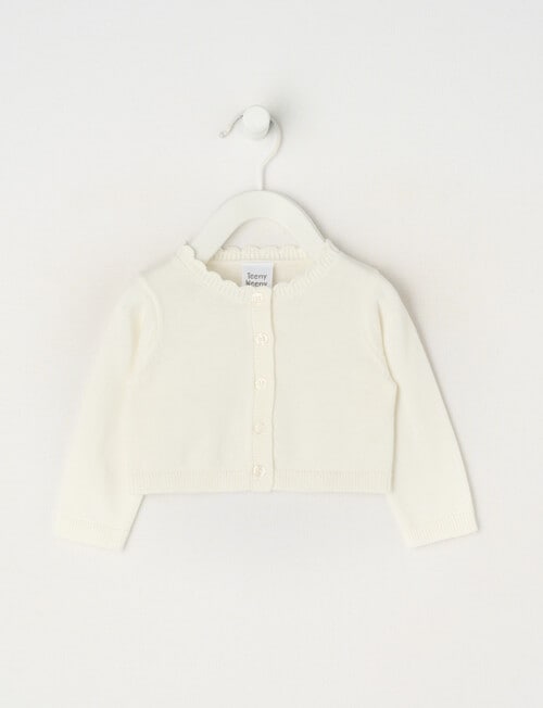 Teeny Weeny All Dressed Up Cropped Cardigan, White product photo