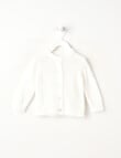 Teeny Weeny All Dressed Up Knit Fluffy Cardigan, White product photo