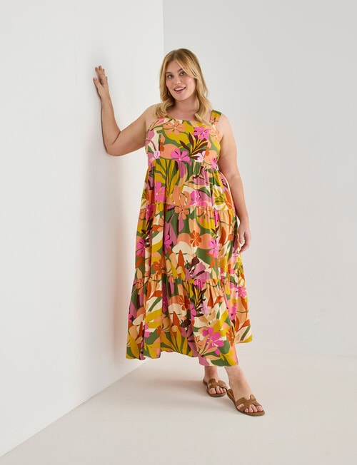 Studio Curve Printed Sundress, Spring Floral product photo